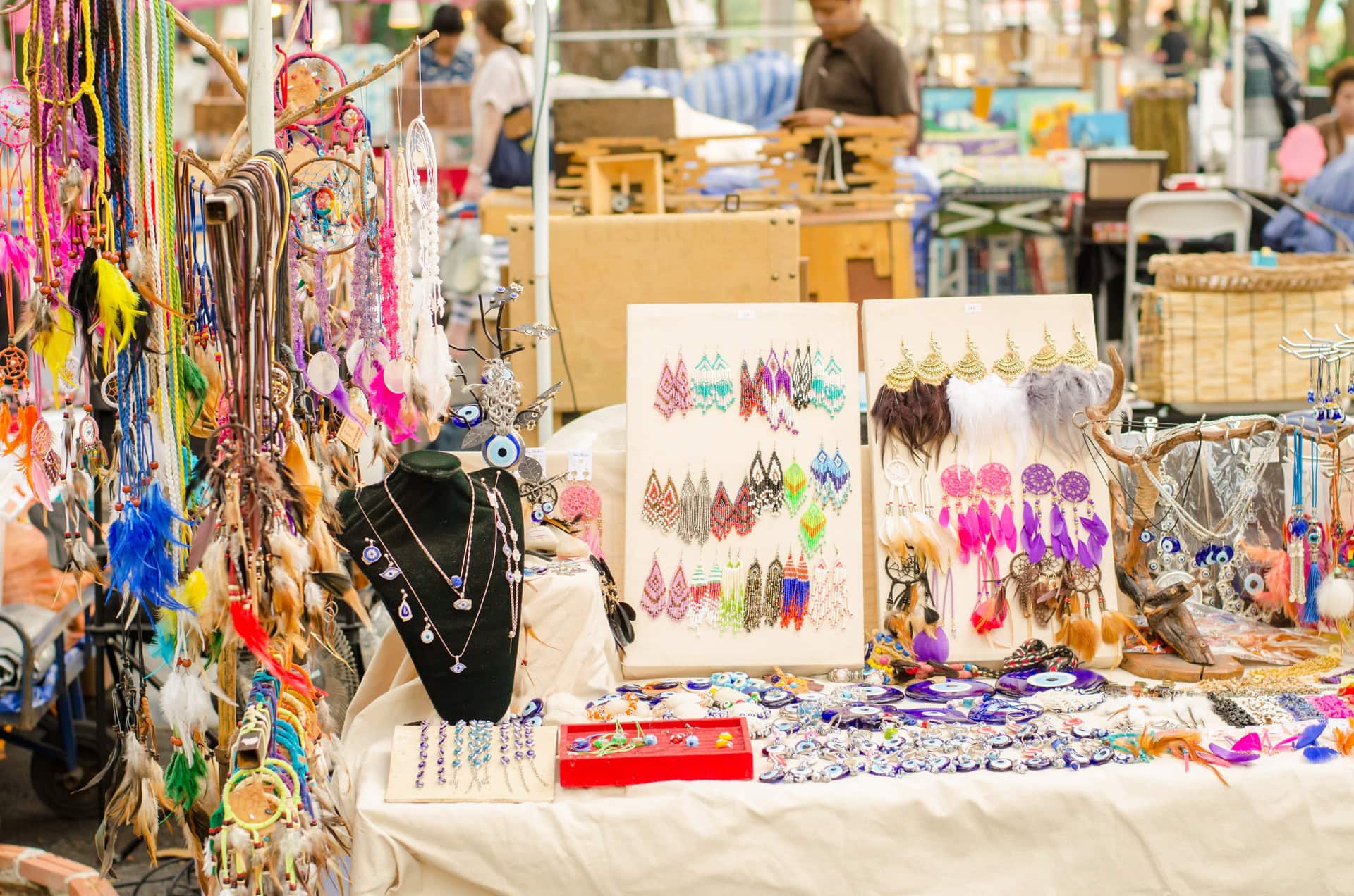 Handmade jewelry at Cicada Night Market