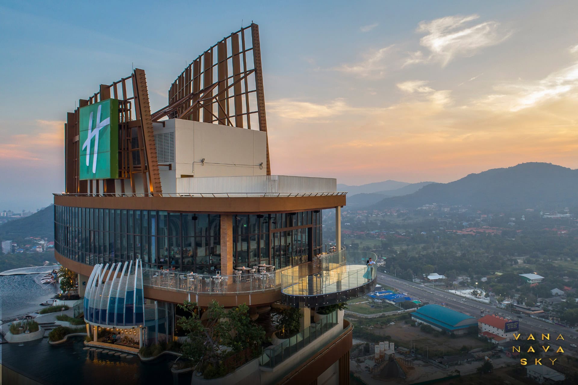 An aerial view of Vana Nava Sky Bar in Hua Hin