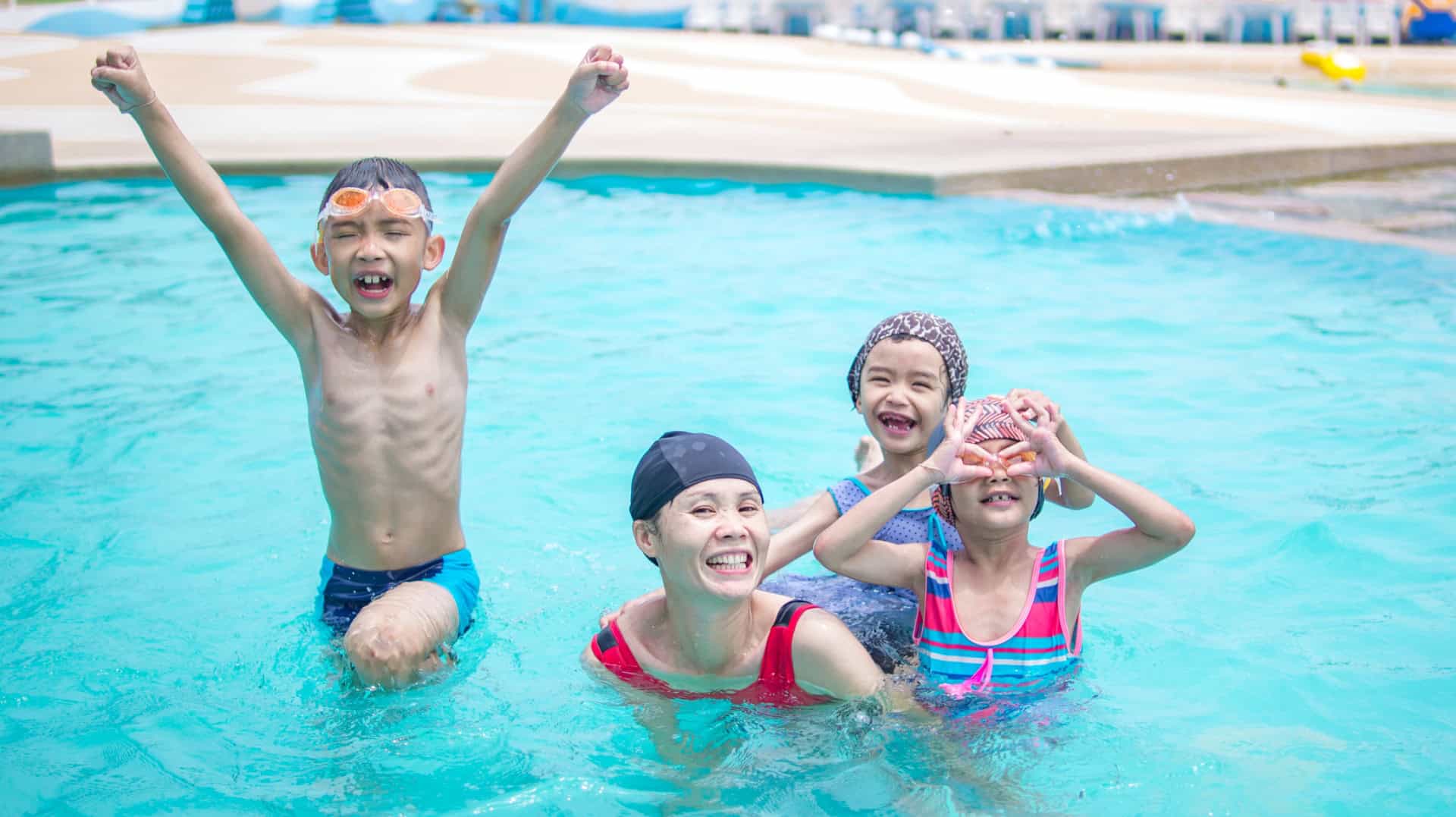 A family has fun at Vana Nava Water Jungle.