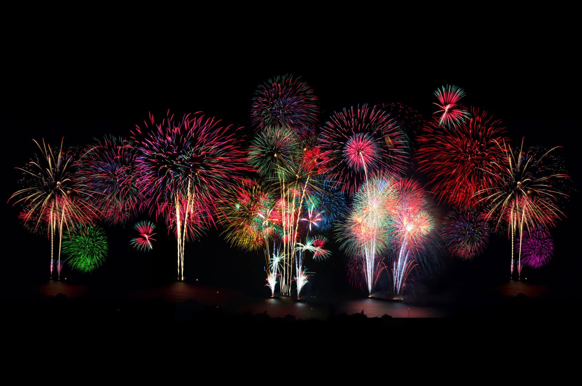 The many fireworks displays along Hua Hin Beach.