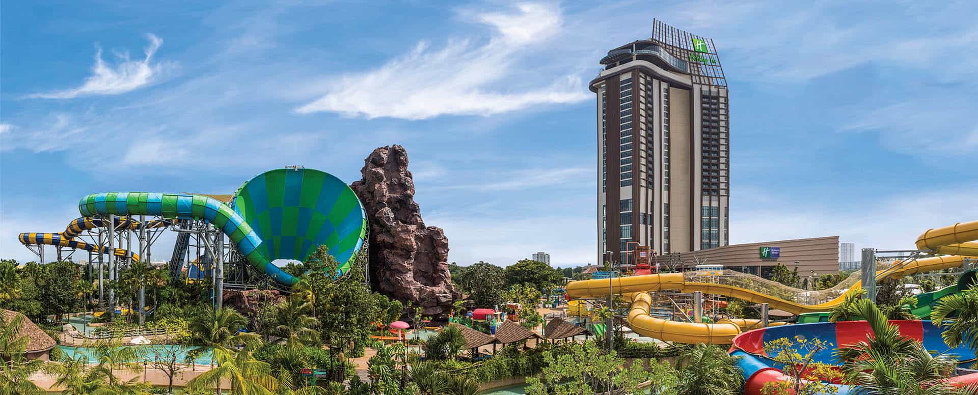 A view of Vana Nava Water Jungle and Holiday Inn Hotel