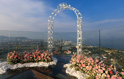 Outdoor wedding event setup in Hua Hin